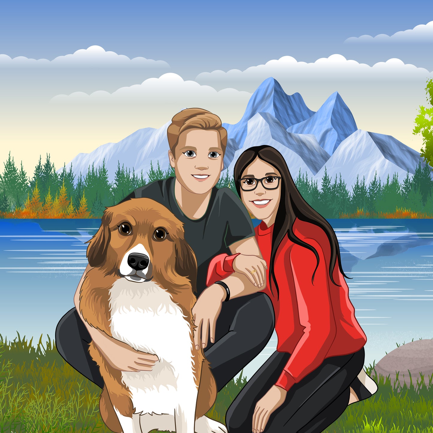 Couple Cartoon Portrait