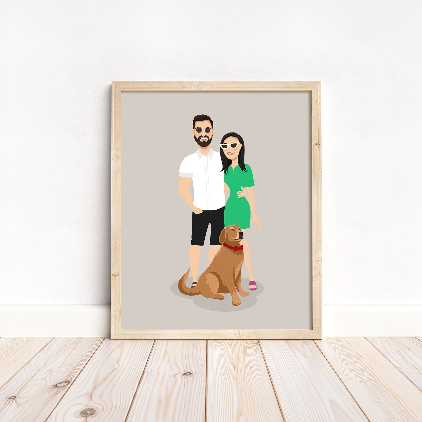 Cute Cartoon Couple's Portrait