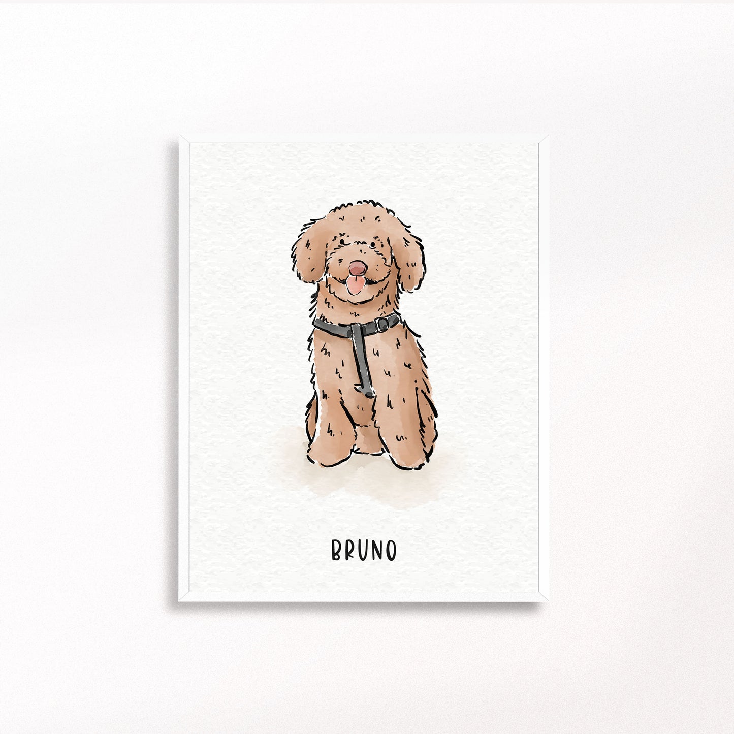 Custom Watercolor Pet Portrait - With Frame / 18x24 inches - Poodled