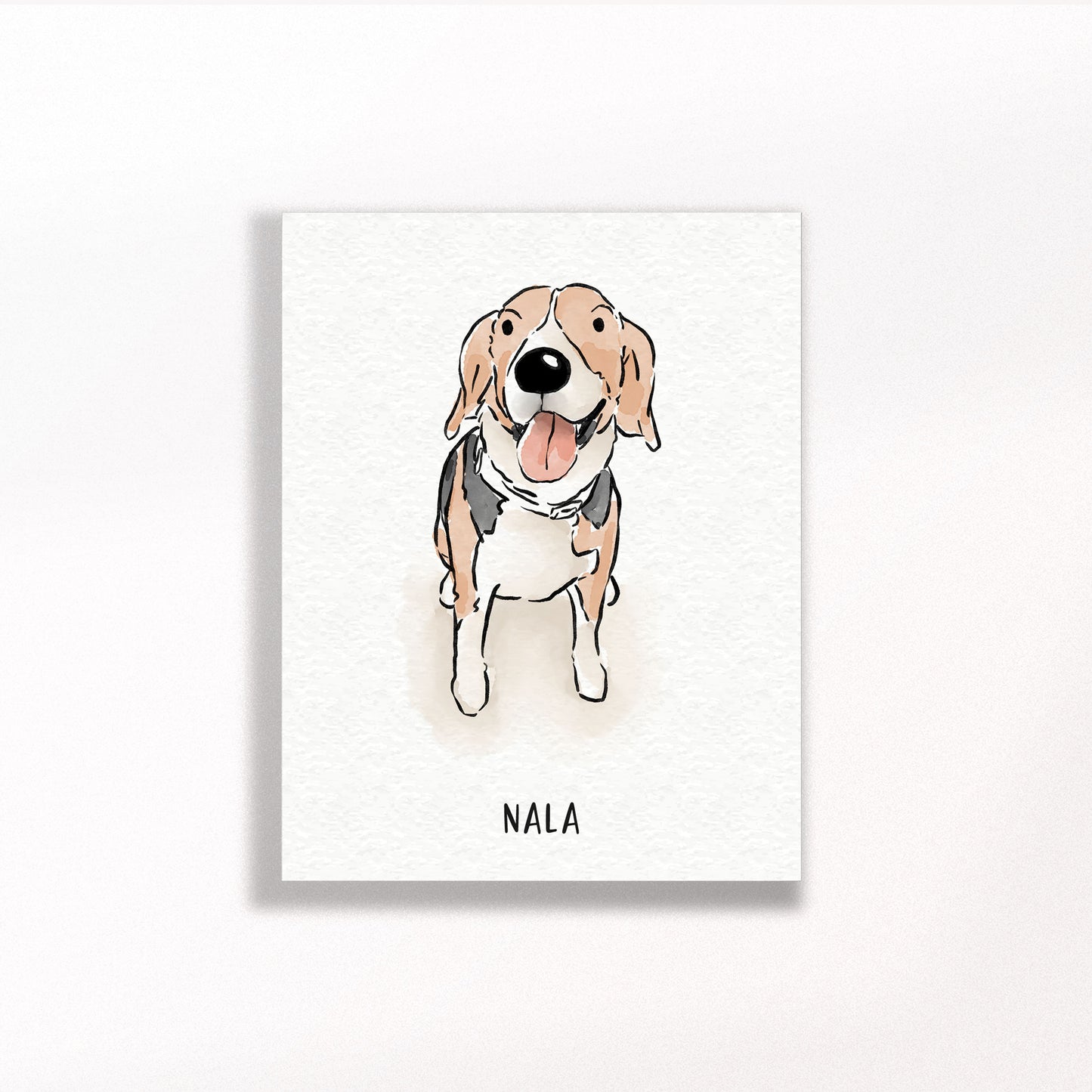 Custom Watercolor Pet Portrait - No Frame (Only Poster) / 8x12 inches (A4) - Poodled