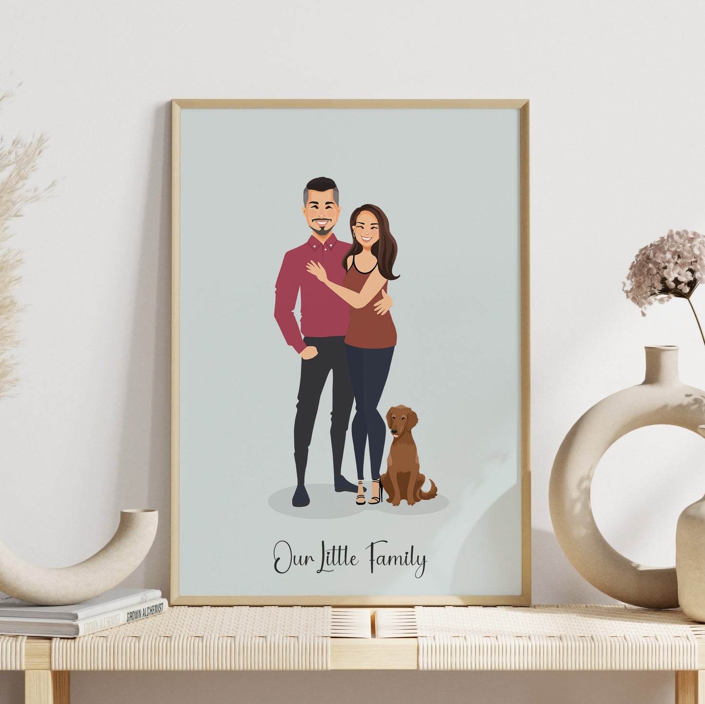 Cute Cartoon Couple's Portrait