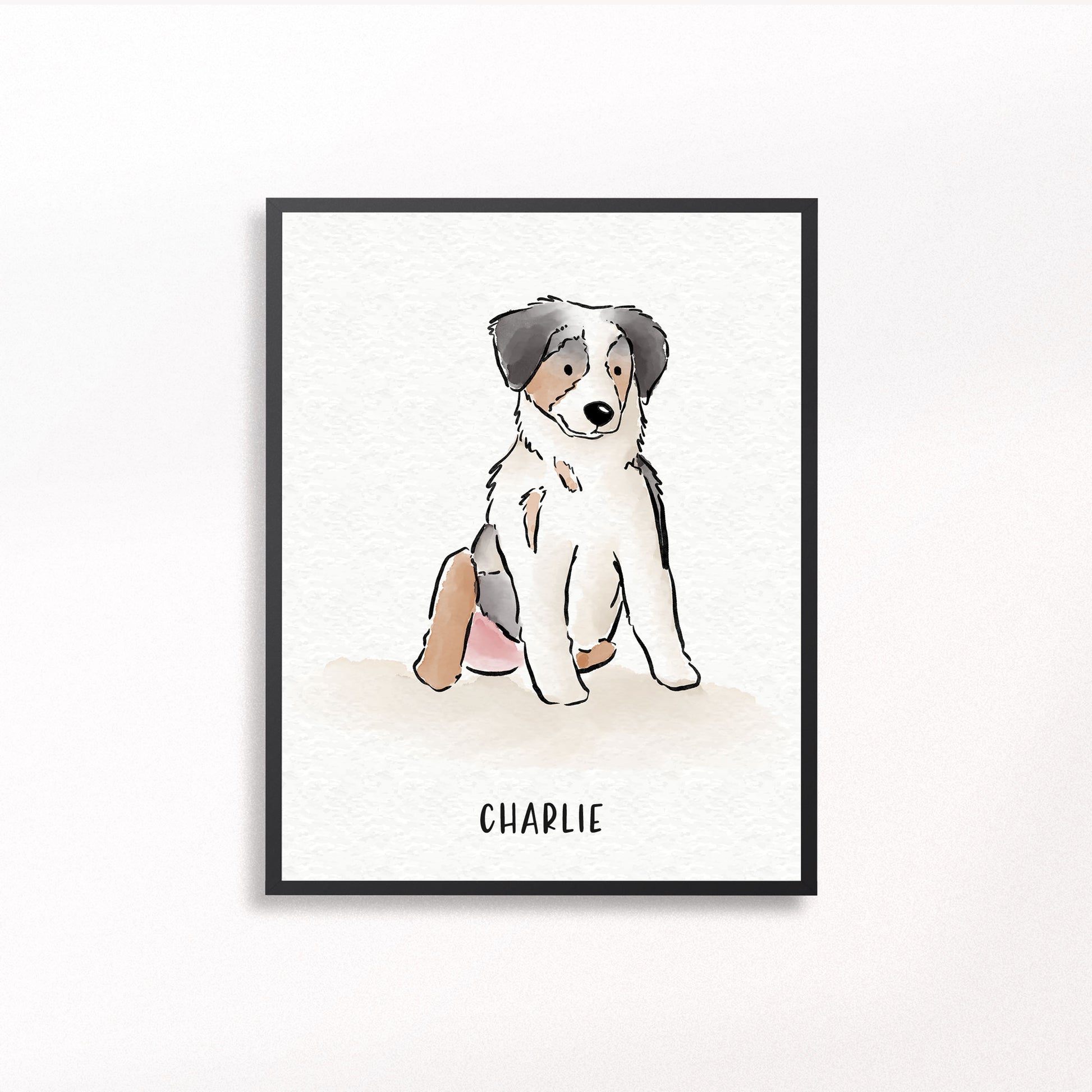 Custom Watercolor Pet Portrait - Poodled