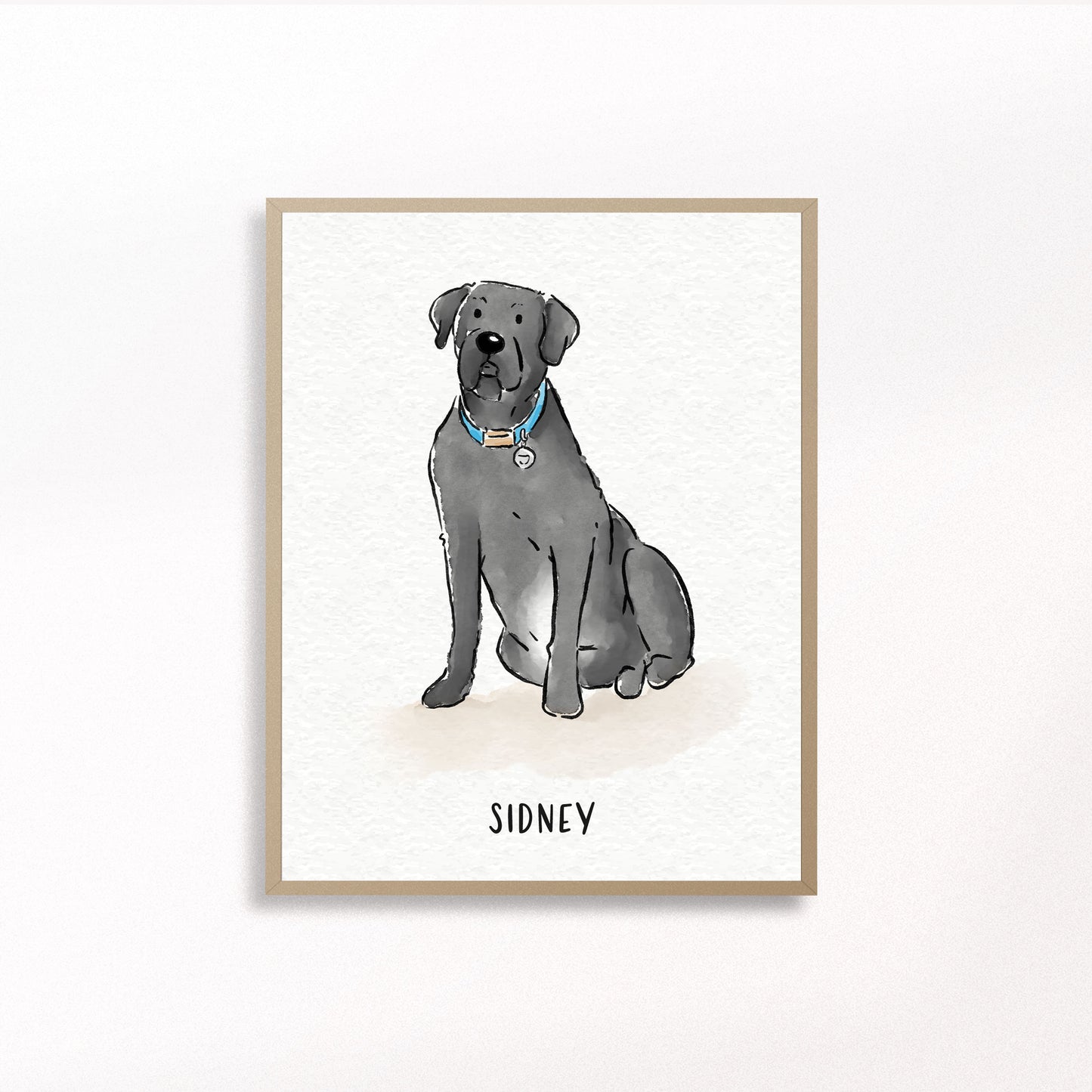 Custom Watercolor Pet Portrait - With Frame / 8x12 inches (A4) - Poodled
